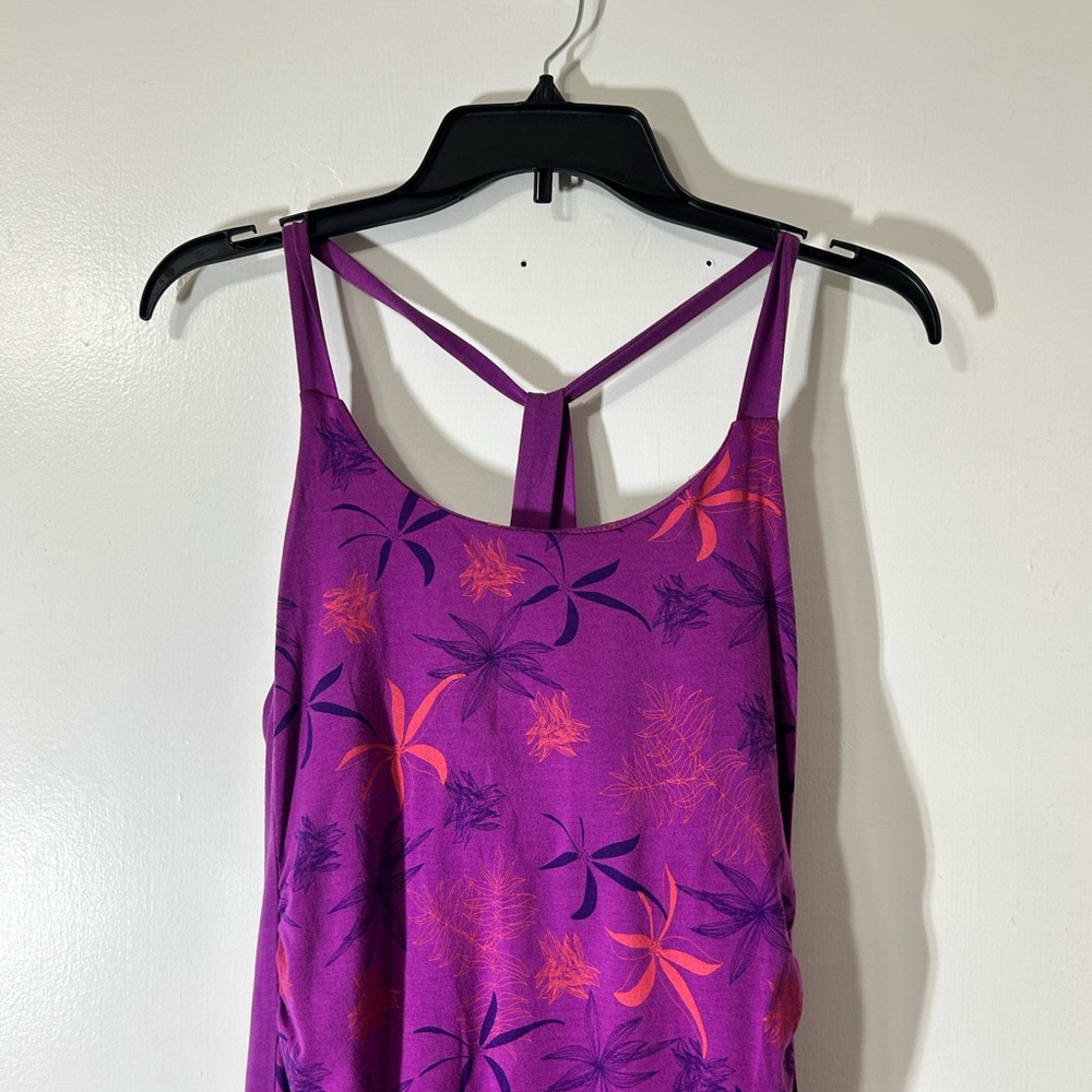 Kuhl Women’s Java Cross Back Purple Flora Stretchy Athleisure Dress Size M - Picture 2 of 11